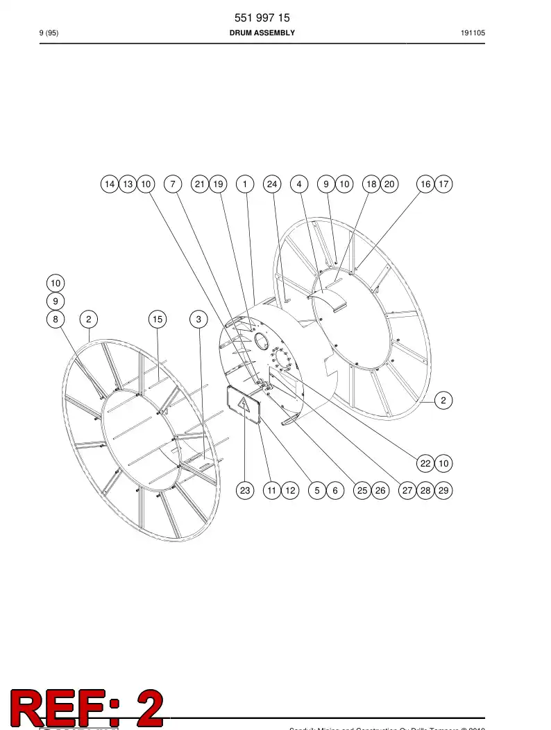 55199712 551 997 12 Wheel - Sandvik Technical Drawing