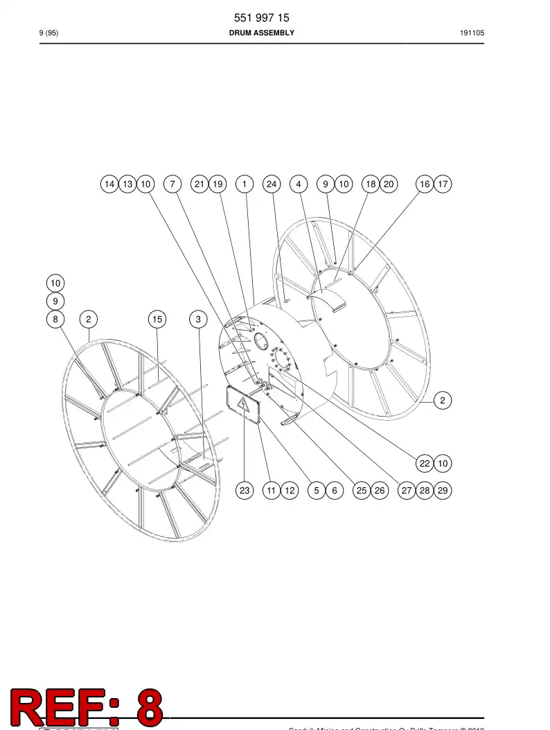55199714 551 997 14 Tie Rod - Sandvik Technical Drawing