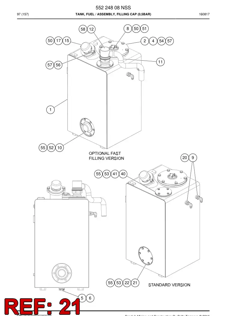 55199828 551 998 28 Flange - Sandvik Technical Drawing