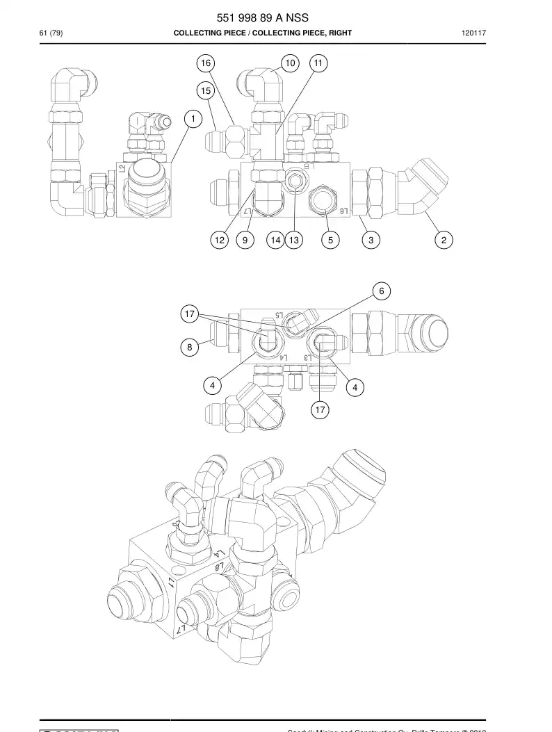 55199889 551 998 89 Collecting piece - Sandvik Technical Drawing