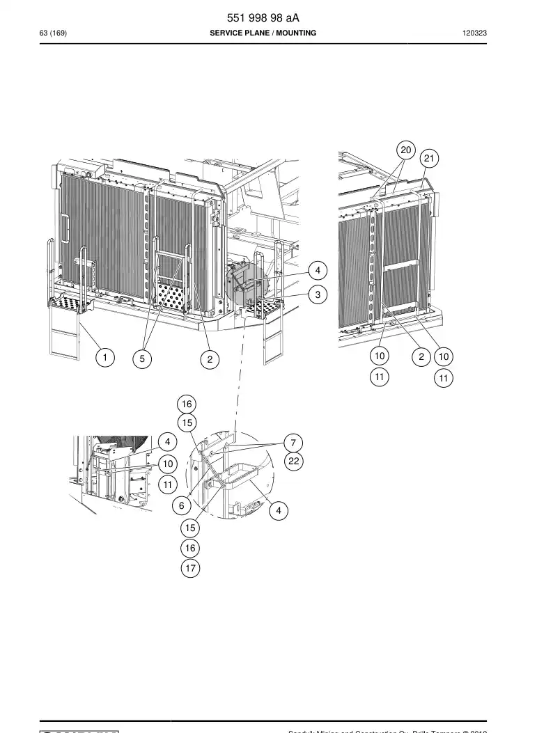55199898b 551 998 98b SERVICE PLANE - Sandvik Technical Drawing