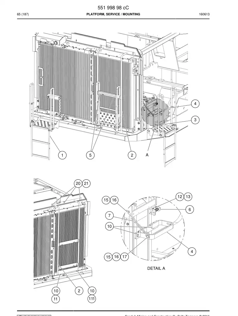 55199898c 551 998 98c Platform, Service - Sandvik Technical Drawing