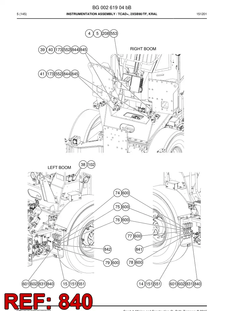 55199921b 551 999 21b Cable, Pre-Wired Plug - Sandvik Technical Drawing