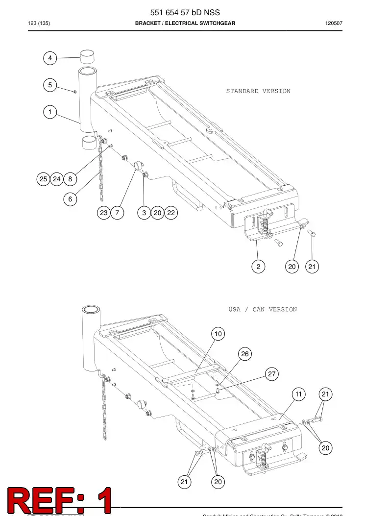 55199950 551 999 50 Bracket - Sandvik Technical Drawing