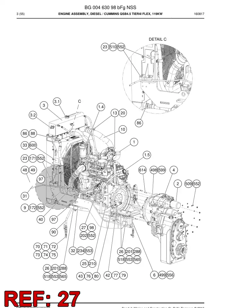 55199998 551 999 98 Filling, Oil - Sandvik Technical Drawing