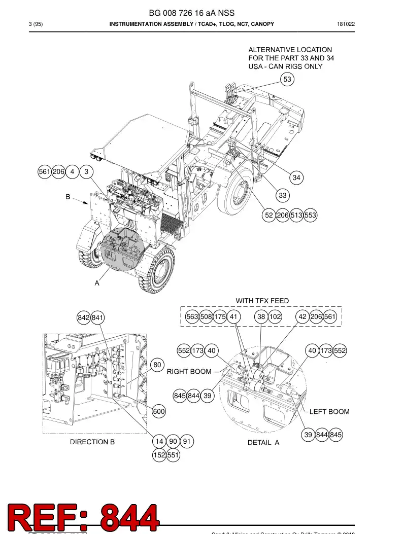 55200032a 552 000 32a Cable, Prewired Plug - Sandvik Technical Drawing