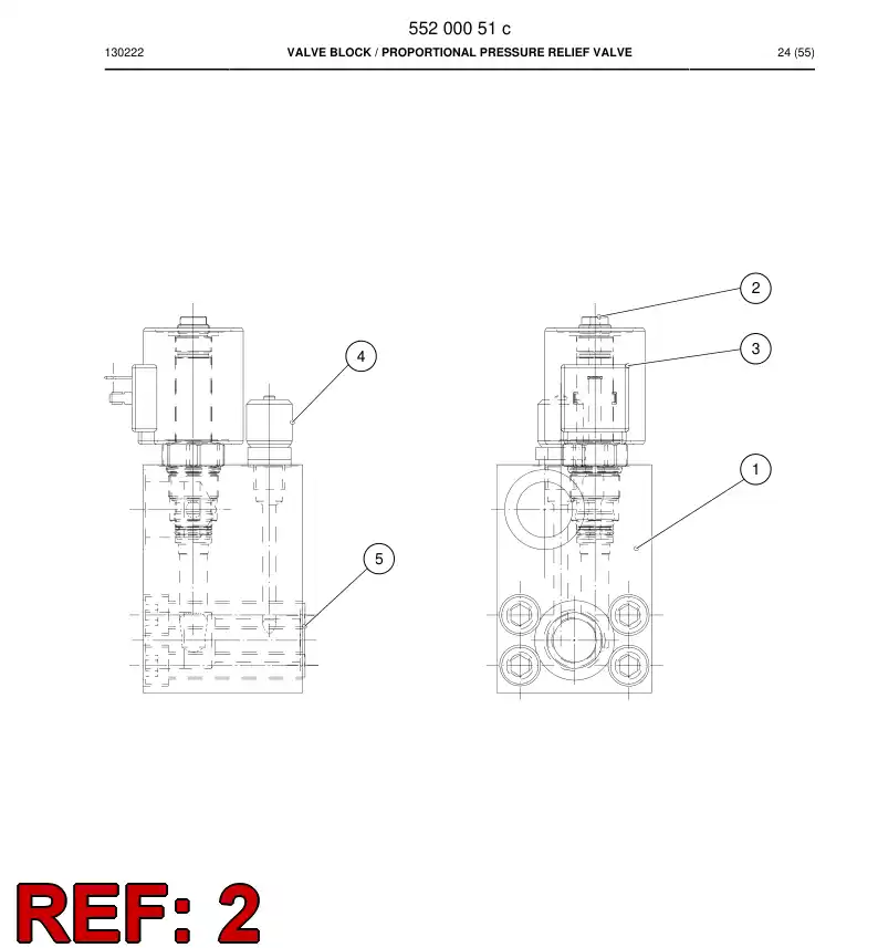 55200050b 552 000 50b Valve, Pressure Relief, Proportional - Sandvik Technical Drawing