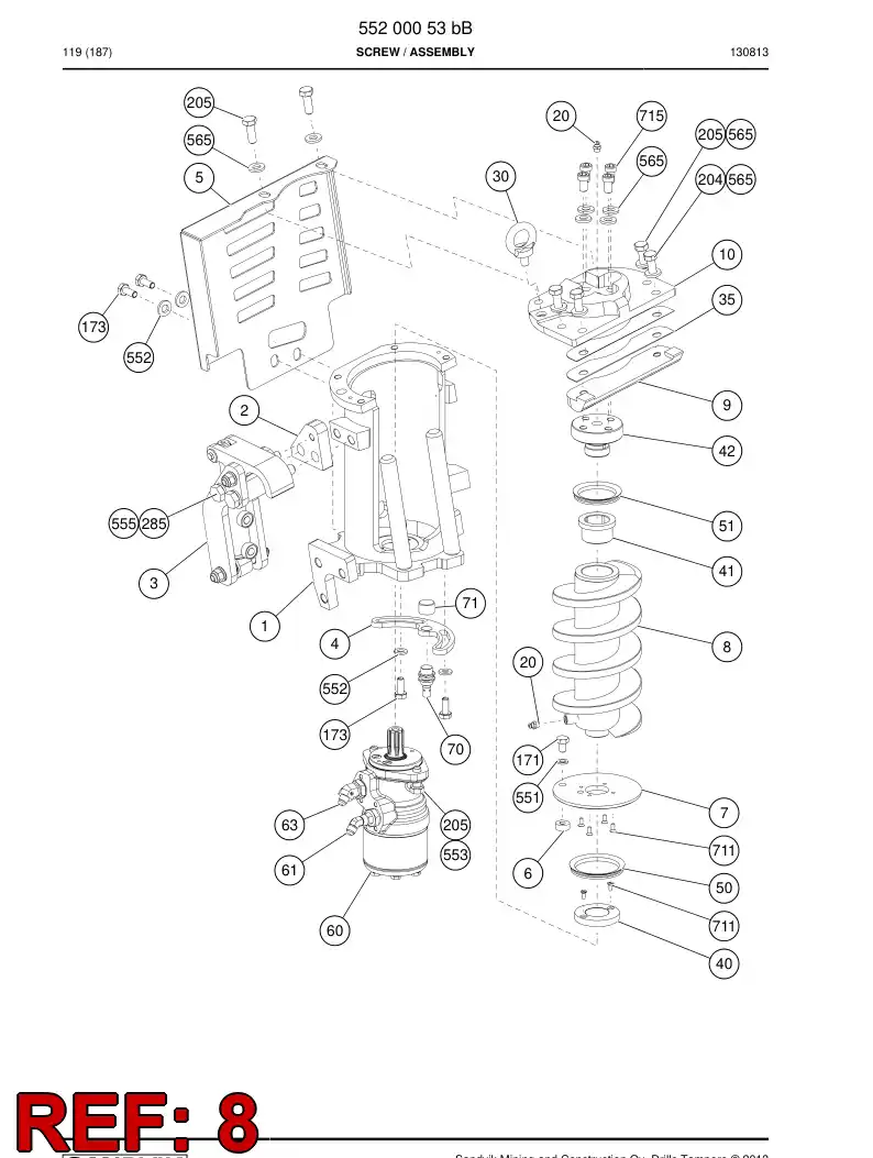 55200055 552 000 55 Welding assembly - Sandvik Technical Drawing