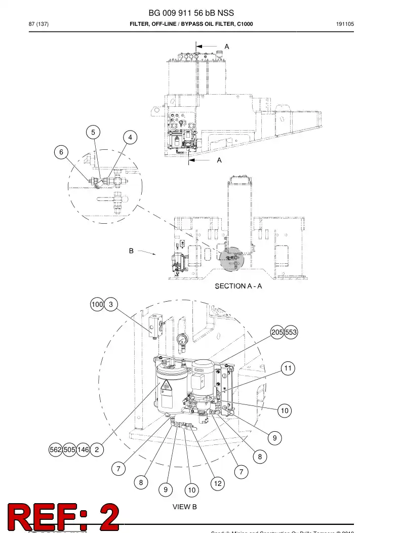 55200098 552 000 98 Pump, Gear - Sandvik Technical Drawing