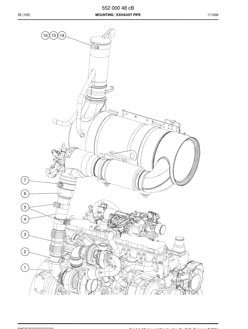 55200123a 552 001 23a Flexible Pipe - Sandvik Technical Drawing