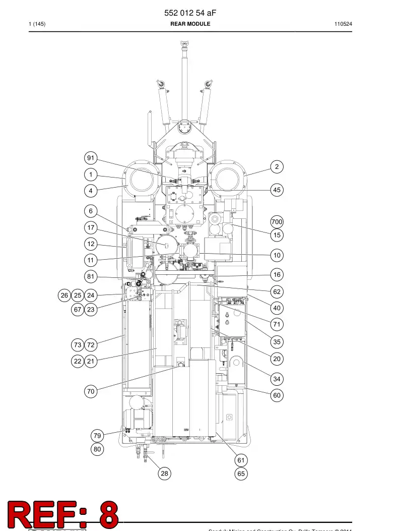 55200147 552 001 47 Mounting plate - Sandvik Technical Drawing