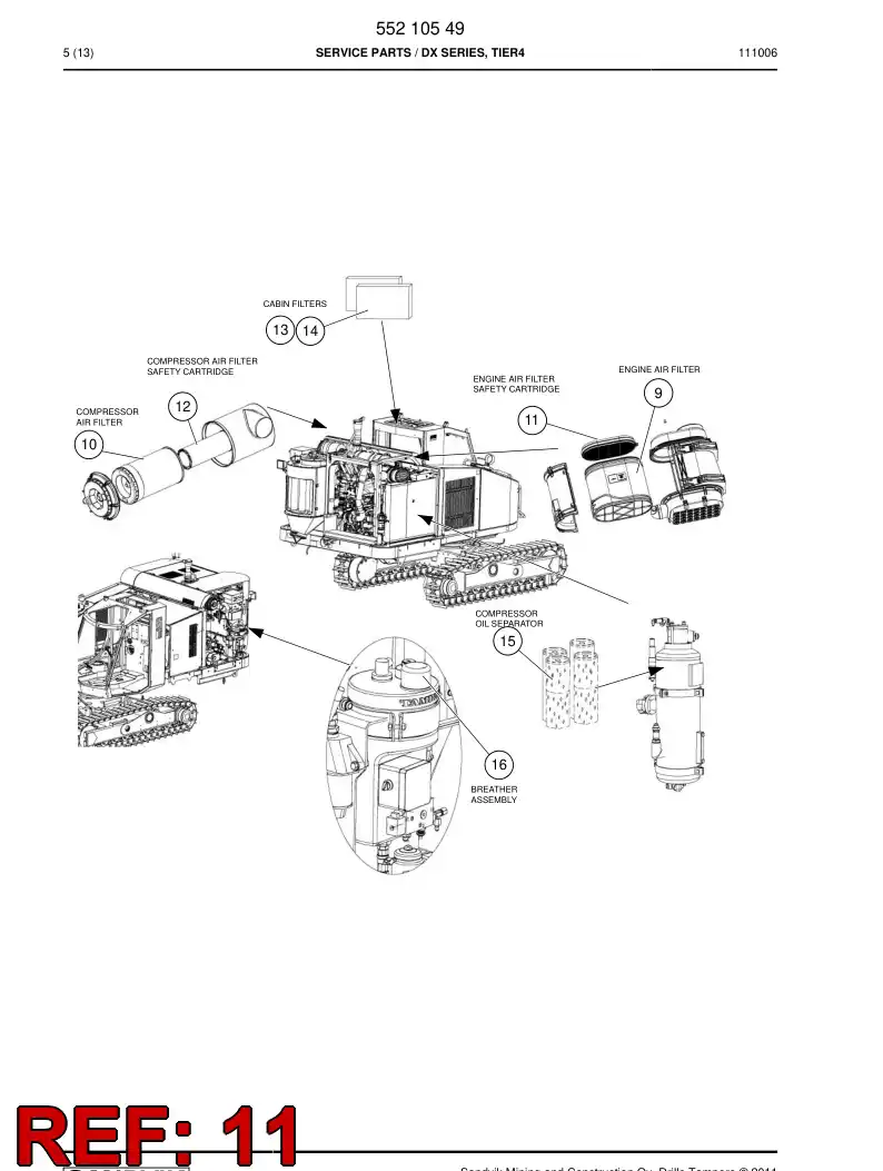 55200152 552 001 52 Cartridge, Safety - Sandvik Technical Drawing