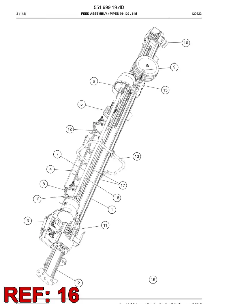 55200200h 552 002 00h HOSE SET - Sandvik Technical Drawing