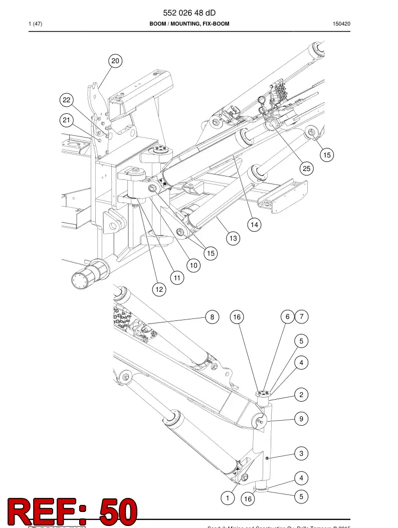 55200202g 552 002 02g Hose Set - Sandvik Technical Drawing