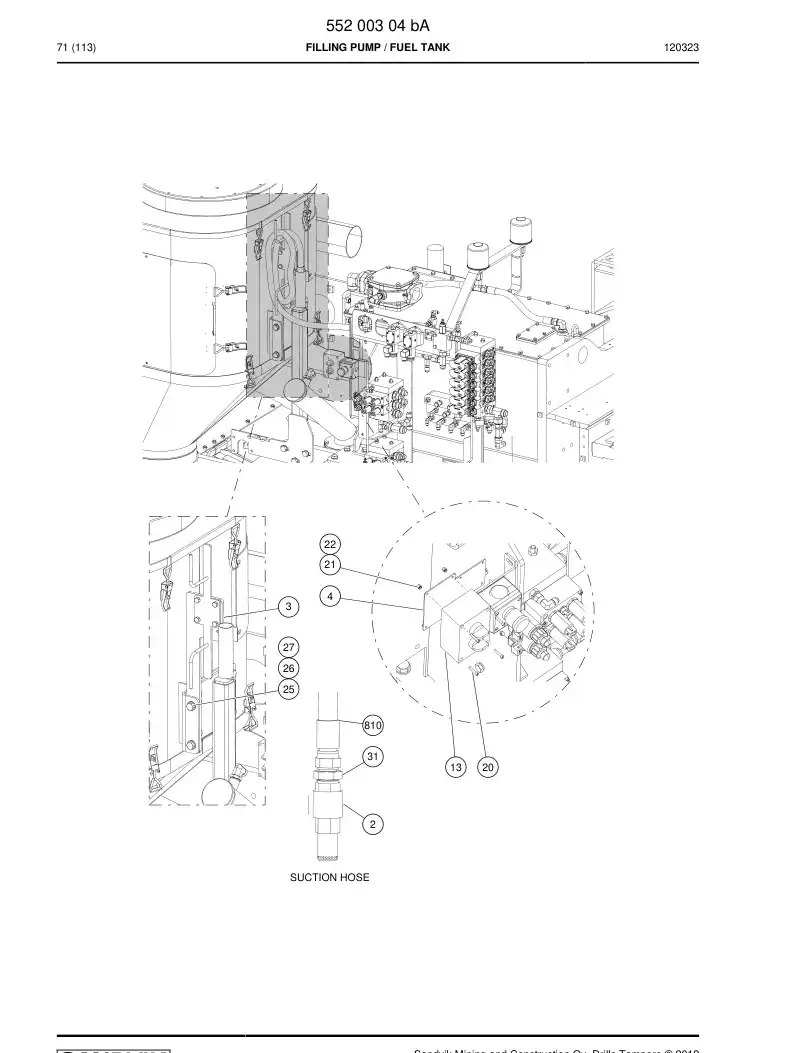 55200304b 552 003 04b FILLING PUMP - Sandvik Technical Drawing