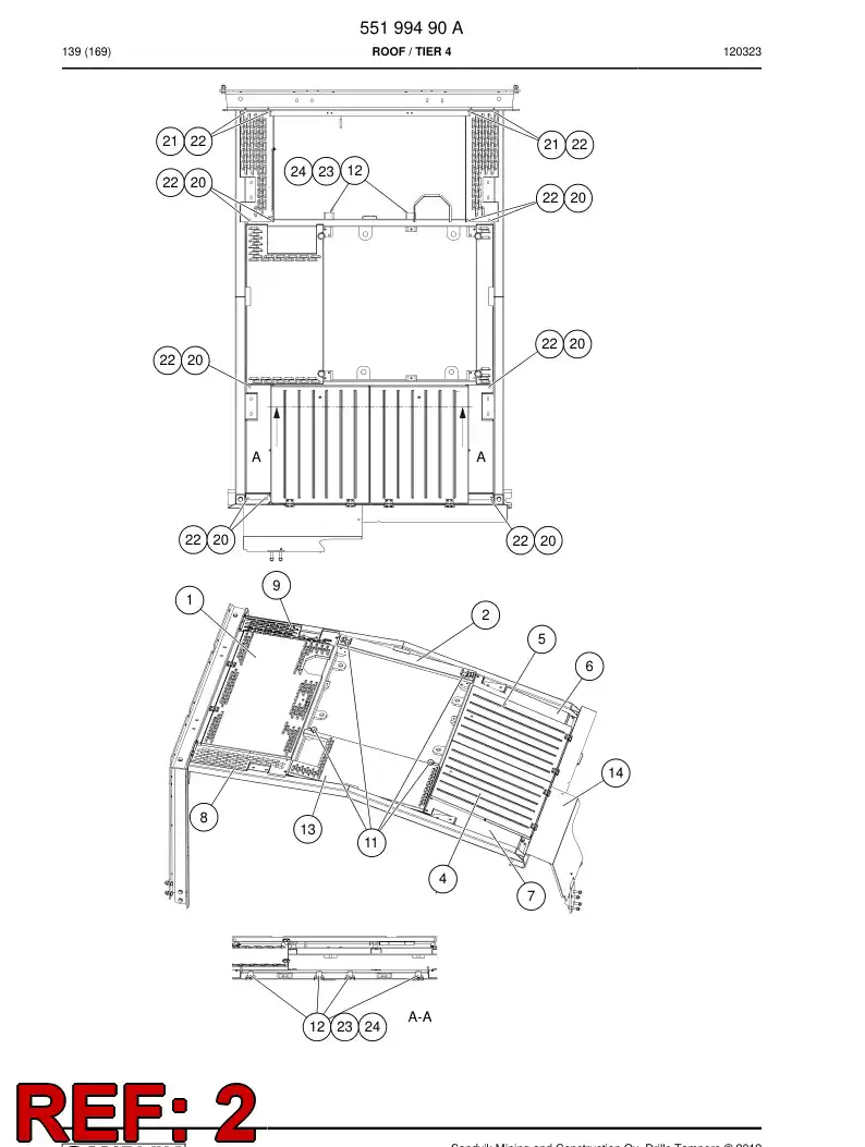 55200339 552 003 39 Sliding roof - Sandvik Technical Drawing