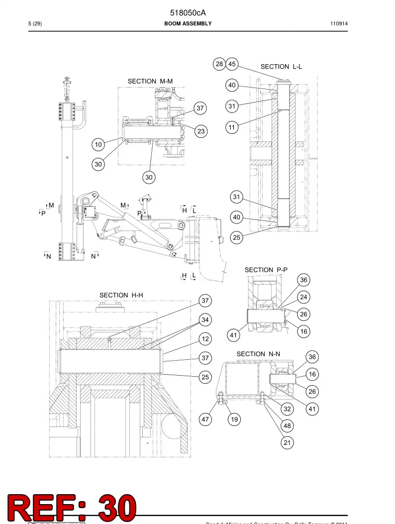 55200377 552 003 77 Bearing bushing - Sandvik Technical Drawing