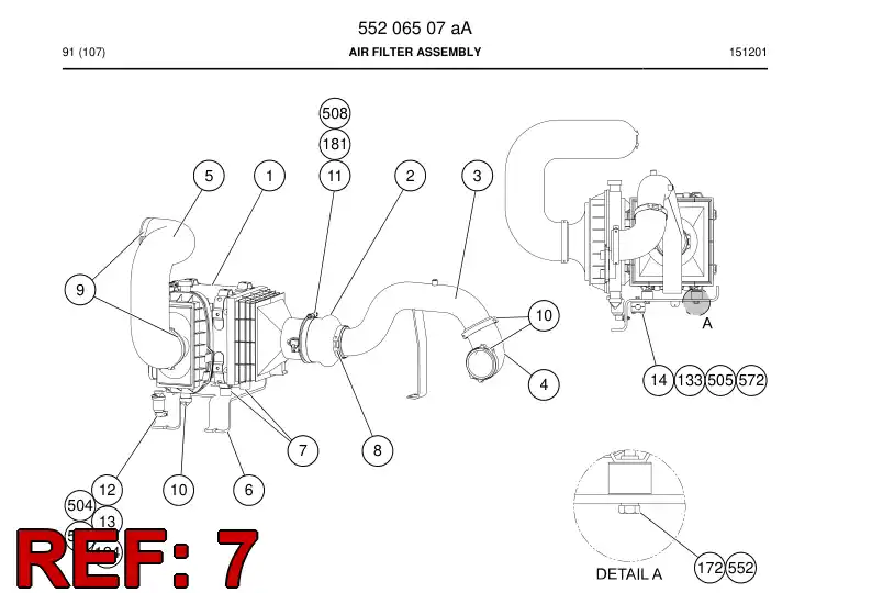 55200378 552 003 78 Damper - Sandvik Technical Drawing