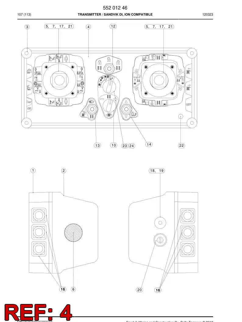 55200380 552 003 80 Decal - Sandvik Technical Drawing