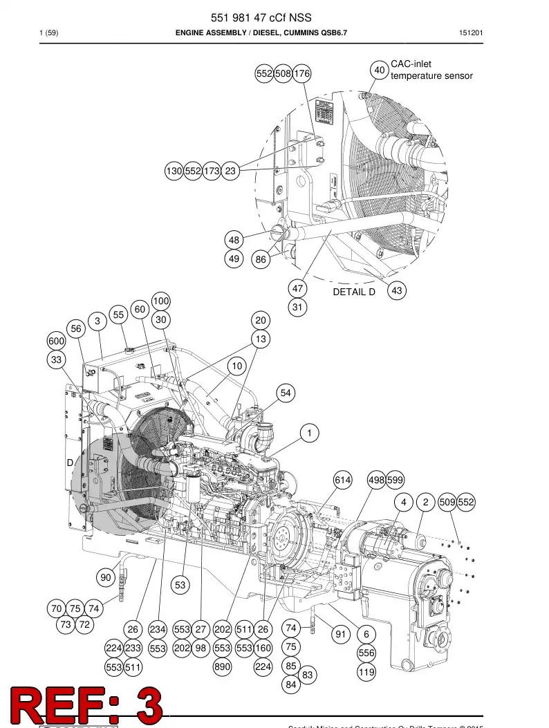 55200385a 552 003 85a Cooler - Sandvik Technical Drawing