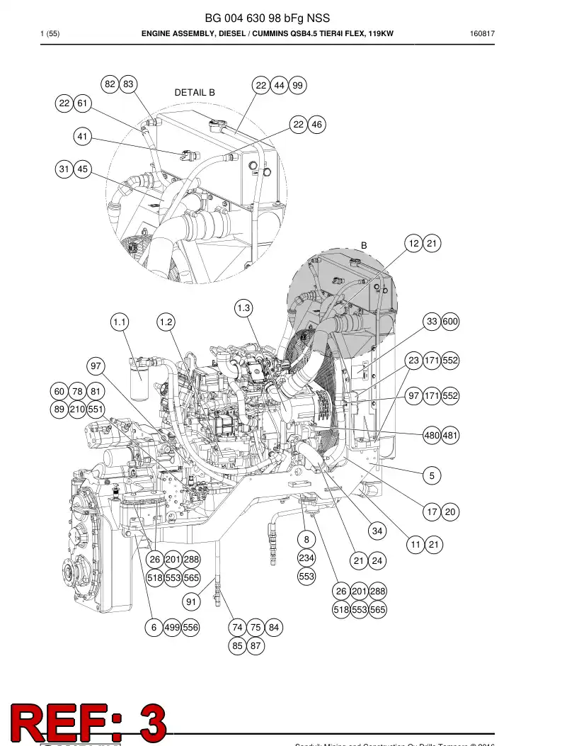55200386b 552 003 86b Cooler - Sandvik Technical Drawing