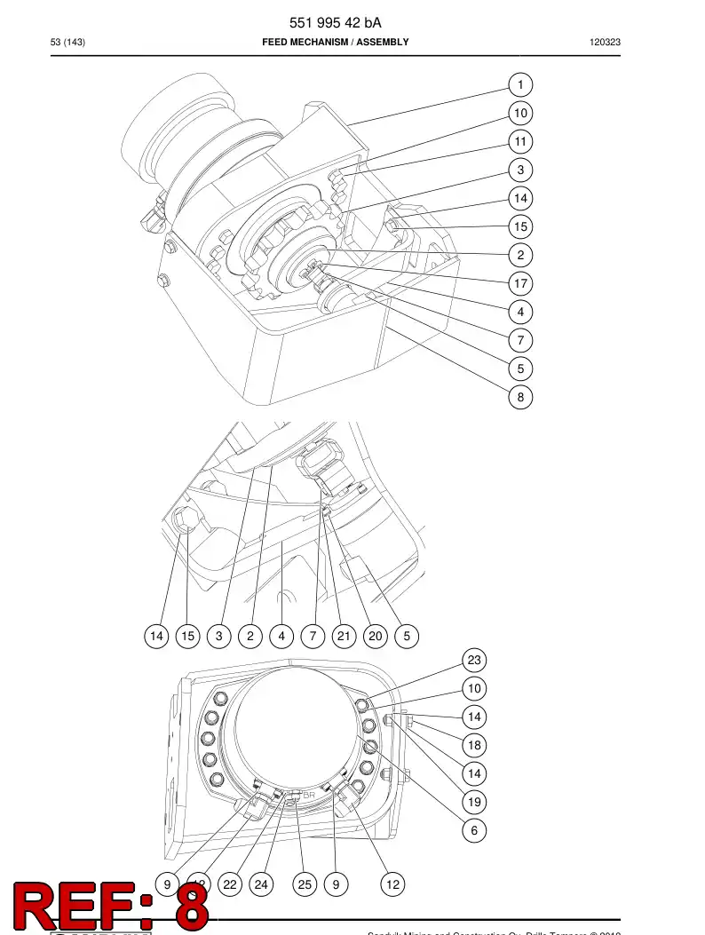 55200402a 552 004 02a Guard - Sandvik Technical Drawing