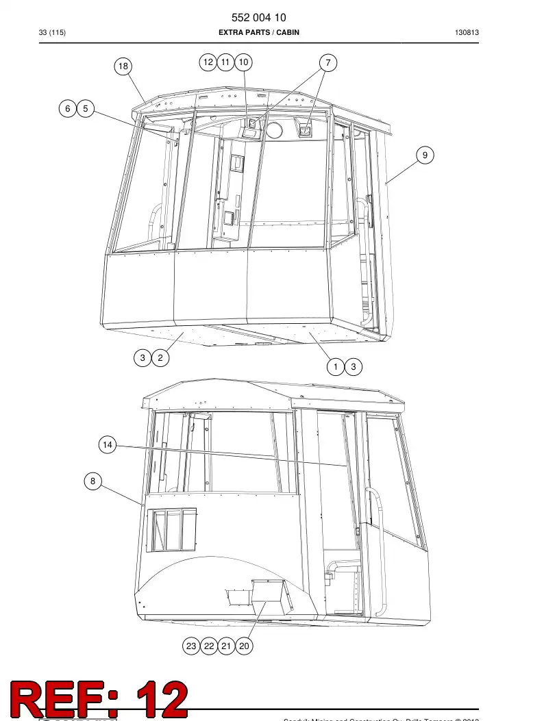 55200428 552 004 28 SCREW, CR, PAN HEAD - Sandvik Technical Drawing