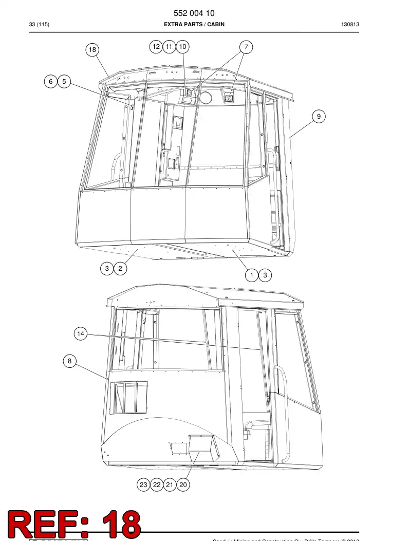 55200434 552 004 34 Ring, Rubber - Sandvik Technical Drawing