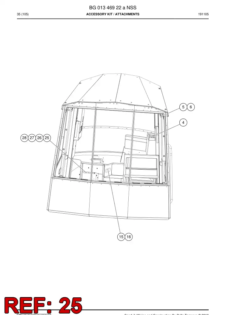55200435 552 004 35 Plate, Mounting - Sandvik Technical Drawing