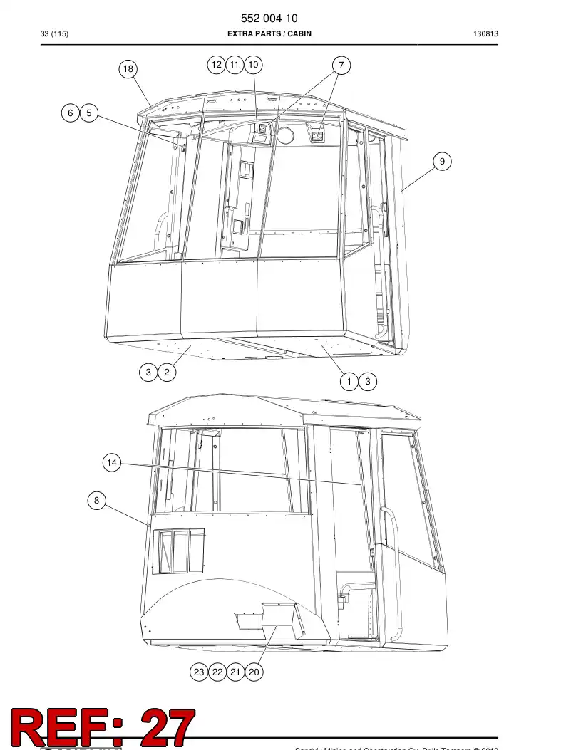 55200437 552 004 37 Hexagon head bolt - Sandvik Technical Drawing