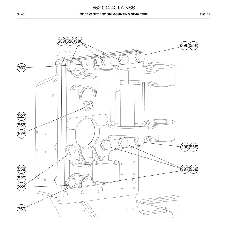 55200442b 552 004 42b Screw Kit - Sandvik Technical Drawing