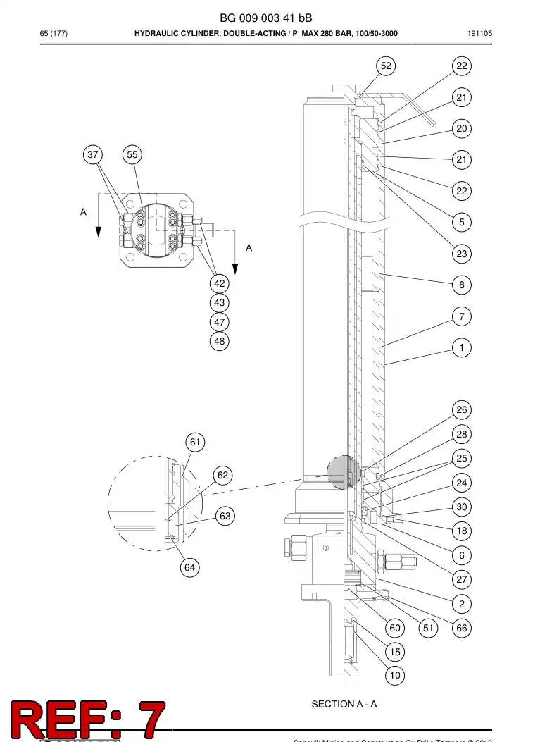 55200526d 552 005 26d Bushing - Sandvik Technical Drawing