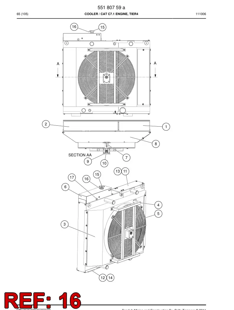 55200527 552 005 27 Collar, Filling Hole - Sandvik Technical Drawing