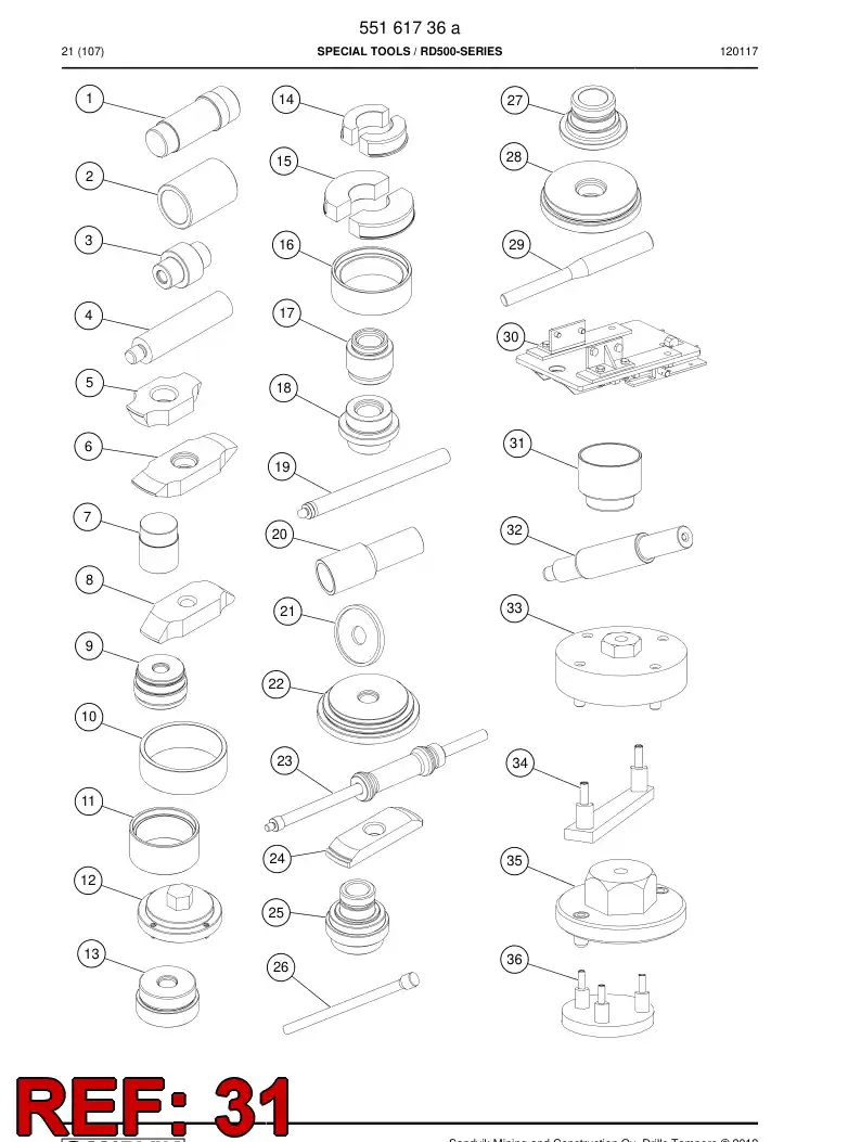 55200590 552 005 90 Punch - Sandvik Technical Drawing