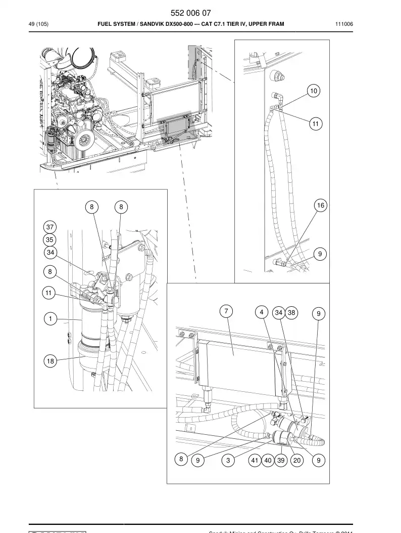 55200655 552 006 55 Fuel pump - Sandvik Technical Drawing