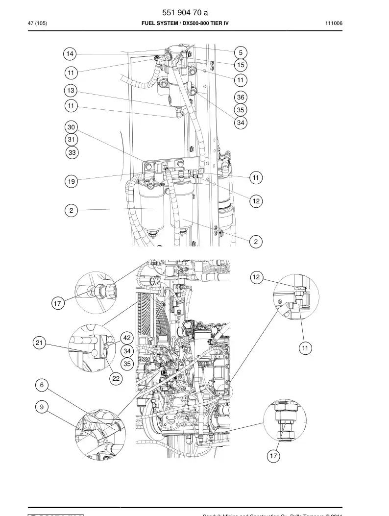 55200666 552 006 66 Pump, Fuel - Sandvik Technical Drawing
