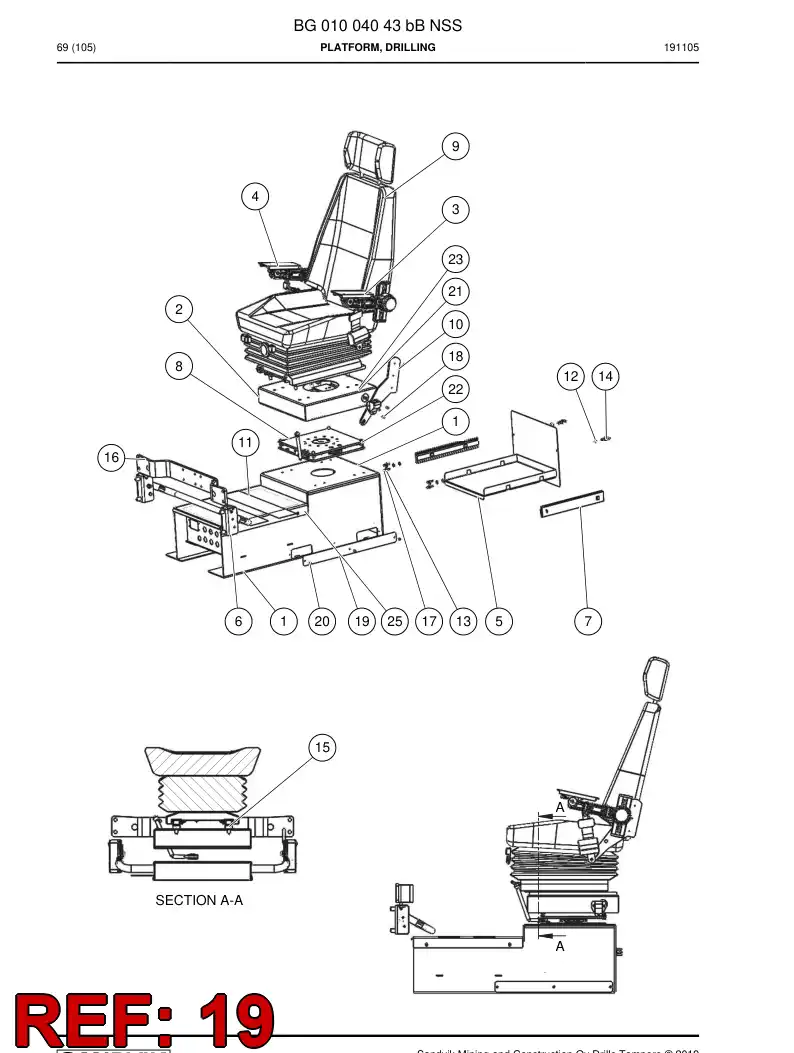 55200697 552 006 97 Plate, Cover - Sandvik Technical Drawing