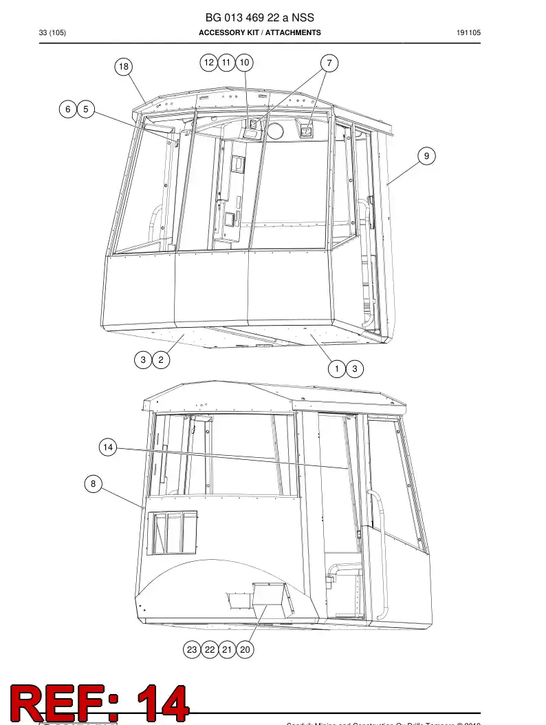 55200704 552 007 04 Gasket, Felt - Sandvik Technical Drawing