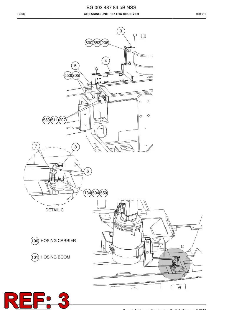 55200779 552 007 79 SUPPORTING BLOCK - Sandvik Technical Drawing