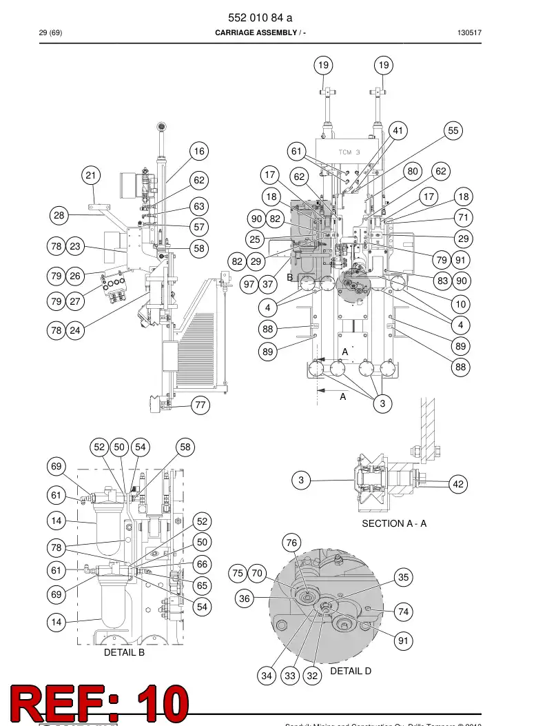 55200786 552 007 86 Bracket - Sandvik Technical Drawing