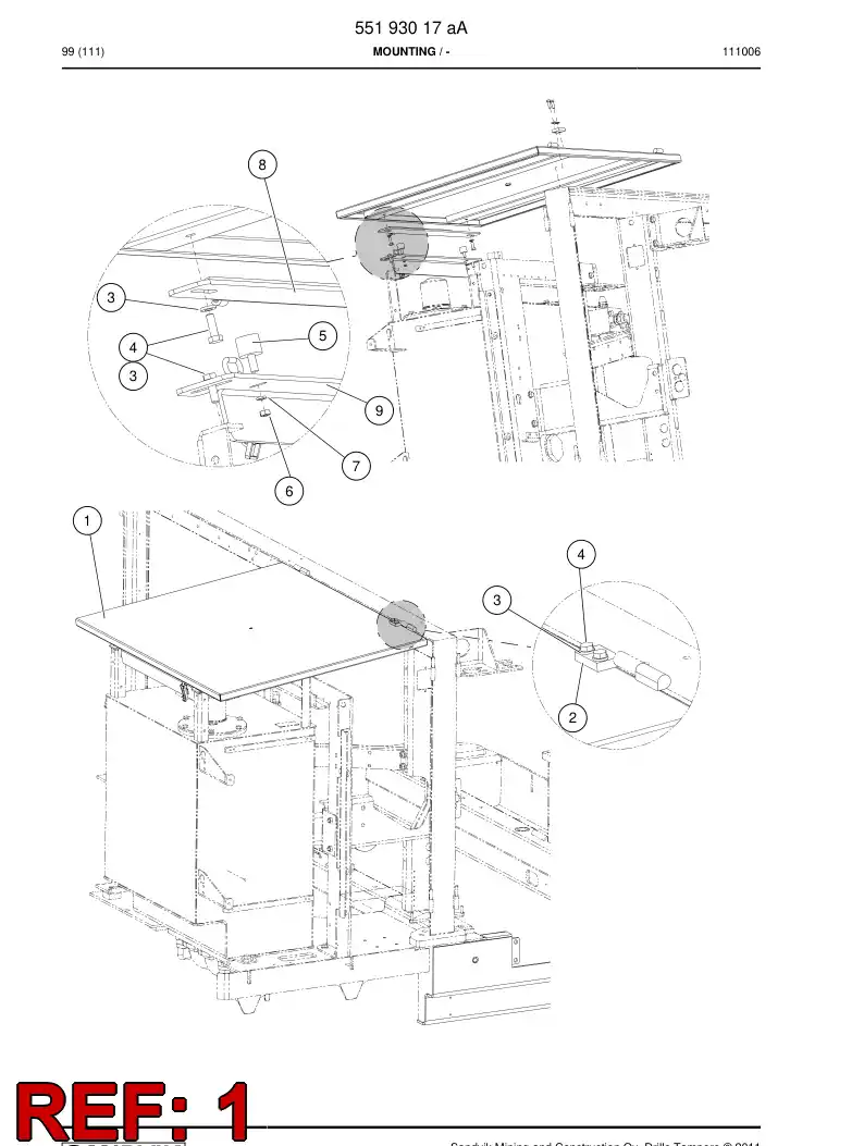 55200845 552 008 45 COVER ASSEMBLY - Sandvik Technical Drawing