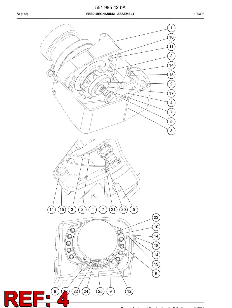 55200867a 552 008 67a Frame - Sandvik Technical Drawing
