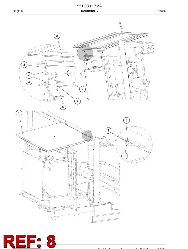 55200885 552 008 85 Plate, Mounting - Sandvik Technical Drawing