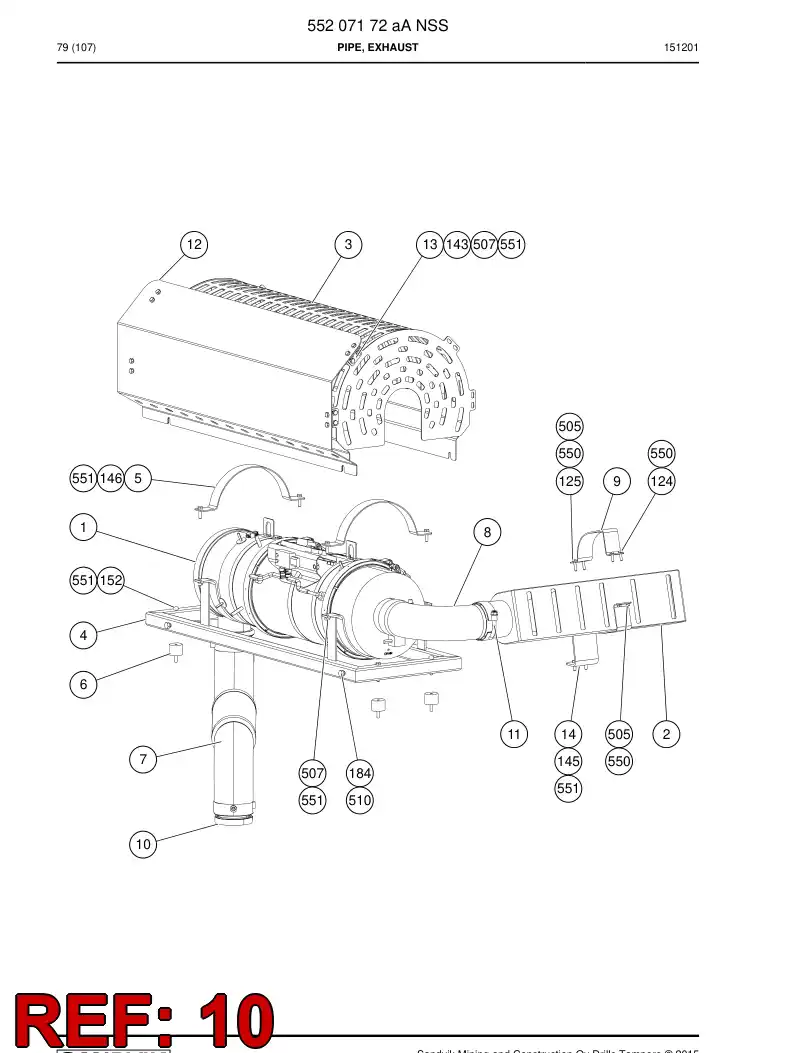 55201138 552 011 38 Clamp - Sandvik Technical Drawing