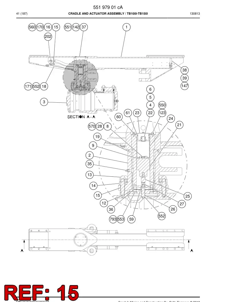 55201139 552 011 39 Stud - Sandvik Technical Drawing