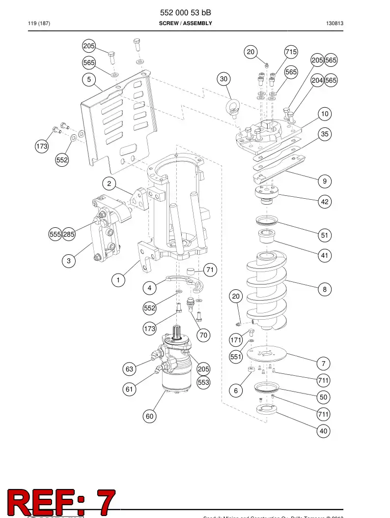 55201196 552 011 96 Plate - Sandvik Technical Drawing