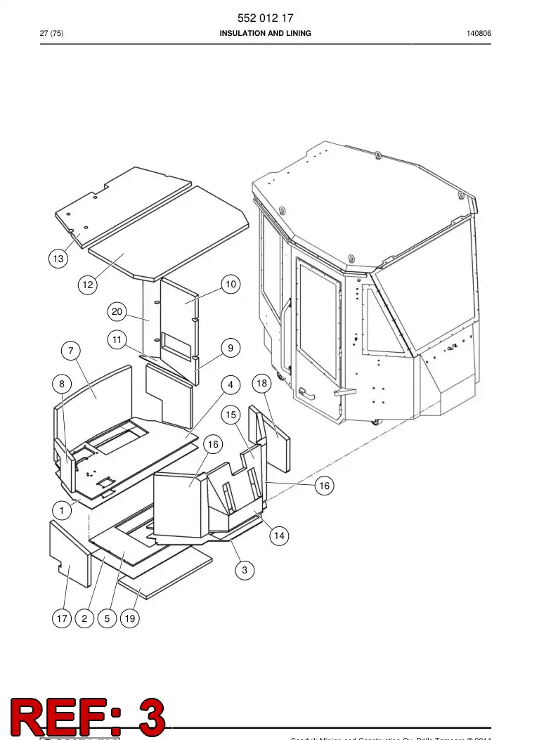 55201219 552 012 19 MOQUETA - Sandvik Technical Drawing