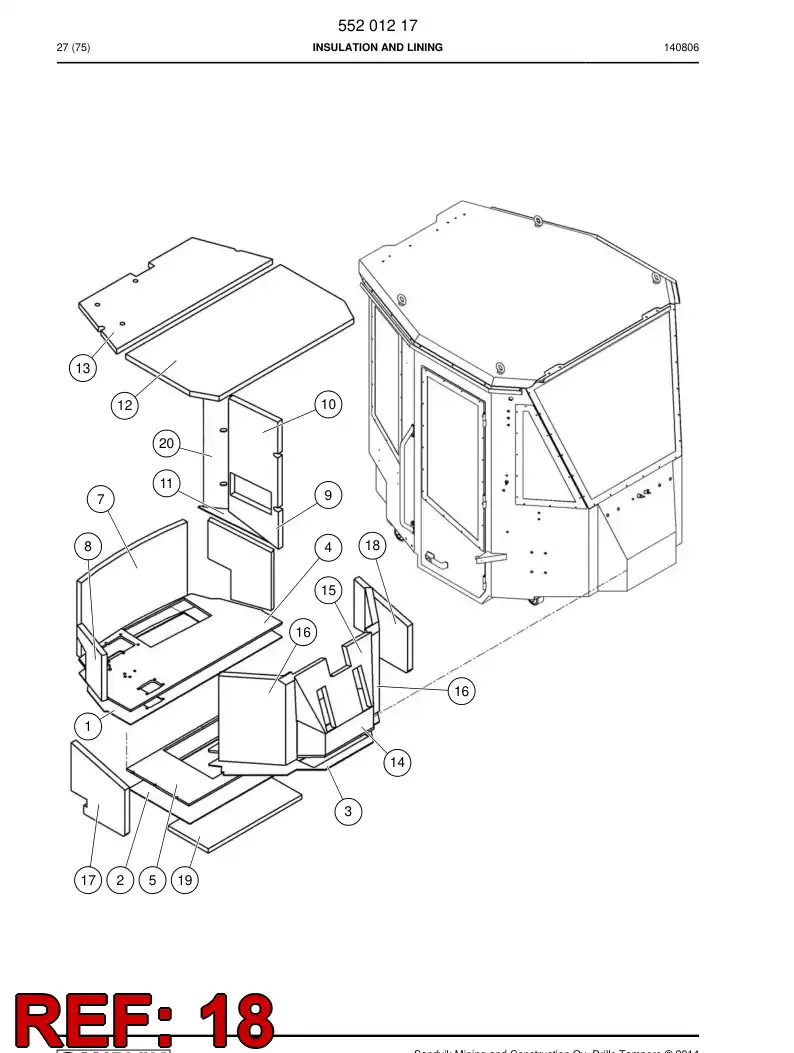 55201223 552 012 23 MATERIAL DE TAPICERA - Sandvik Technical Drawing