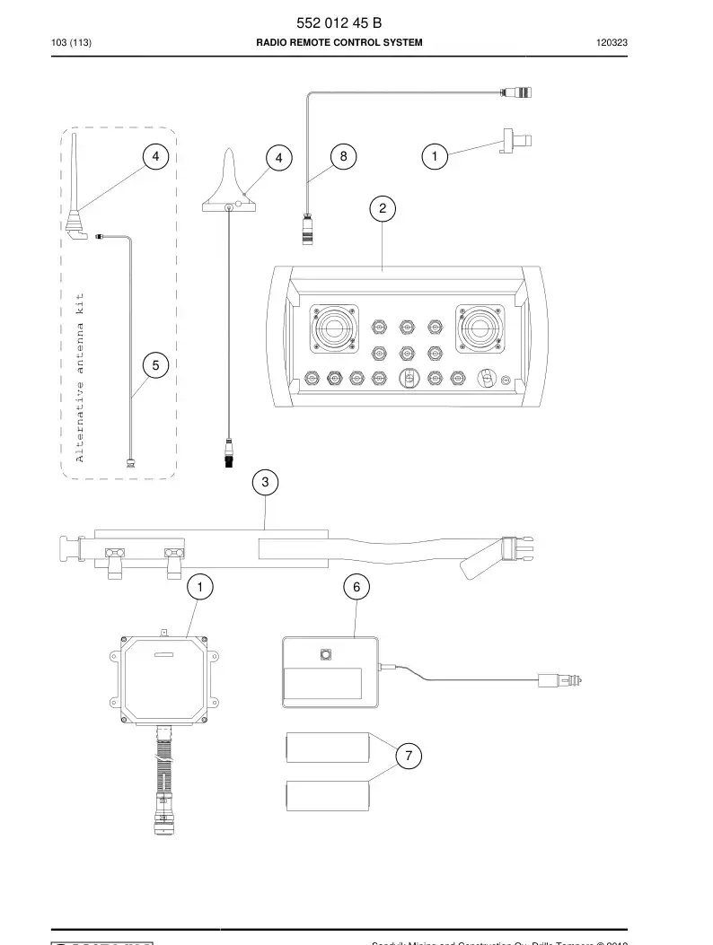 55201245 552 012 45 RADIO REMOTE CONTROL SYSTEM - Sandvik Technical Drawing