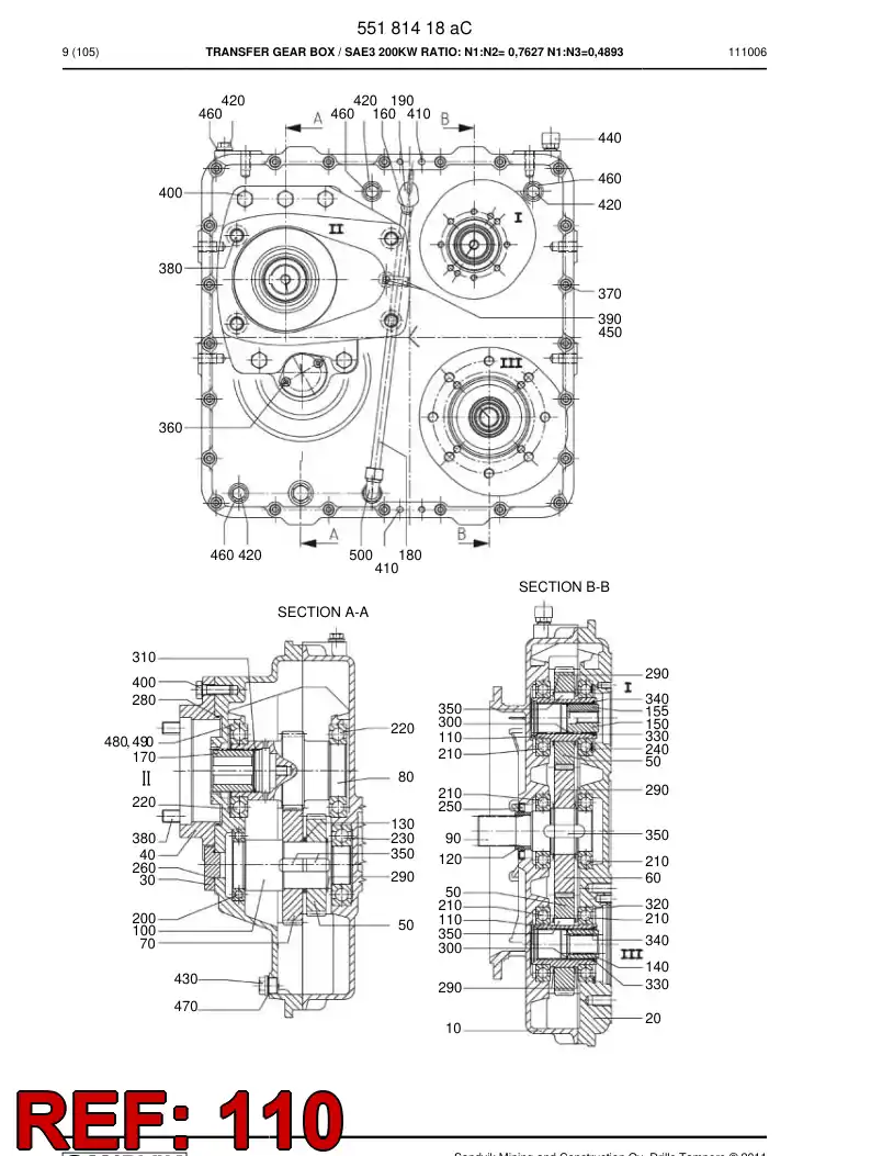55201291 552 012 91 Shaft - Sandvik Technical Drawing
